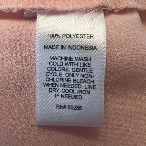 Express Shirt Womens Small Peach Portofino Chiffon Work Office Casual Versatile - Picture 7 of 7